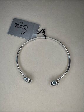 New Sequin Silver Open Cuff Bracelet